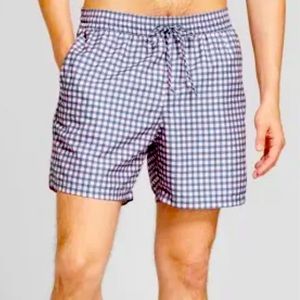 Goodfellow & Co Men's Swim Trunks - Pink Gingham